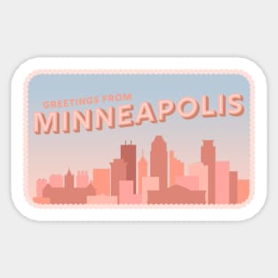 Greetings From Minneapolis Minnesota Retro Day Sticker